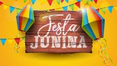 Freepik Festa Junina Illustration With Party Flags And Paper Lantern On Yellow Background