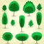 Freepik Flat Abstract Tree Bush Cartoon Isolated Template Collection