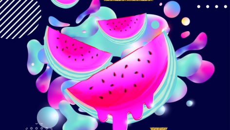 Freepik Fluid Multicolored Background With Watermelon 2