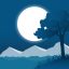 Freepik Full Moon Landscape With Trees And Mountains Background