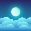 Freepik Full Moon With Clouds And Stars In The Night Sky