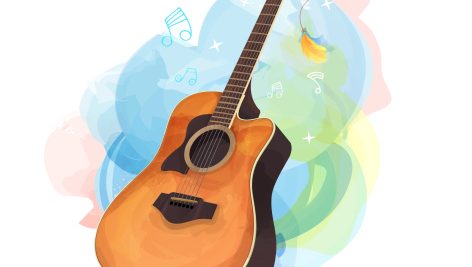 Freepik Guitar Theme Birthday Card Illustration