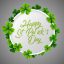 Freepik Happy St Patric S Day In Circle Clover Leaves On Gray Background