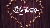 Freepik Happy Valentine S Day Celebration Handwritten Text And Glossy Lights Arranged In Heart