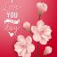 Freepik I Love You Lettering With Pink Blossoms