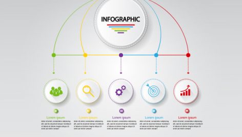 Freepik Infographic Template For Business With 5 Options Business Data Presentation