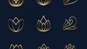 Freepik Lotus Line Icon Set
