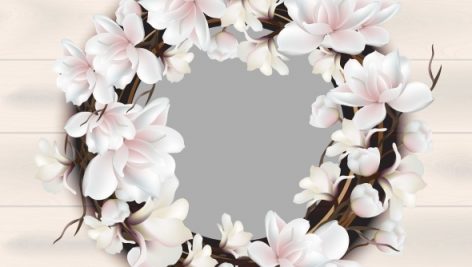 Freepik Magnolia Floral Wreath Frame Card