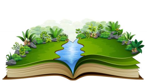 Freepik Open Book With River And Green Plant Of Nature Background