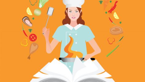 Freepik Open Recipe Book With Woman Cooking