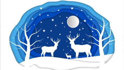Freepik Paper Art Of Nature With Deer In Winter Forest