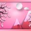 Freepik Paper Art Style Of Mountains With Branch Of Cherry Blossoms Vector Illustration