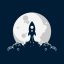 Freepik Rocket Moon Launch Illustration Logo