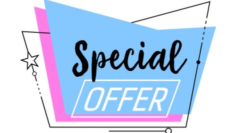 Freepik Special Offer Lettering In Blue Abstract Shape