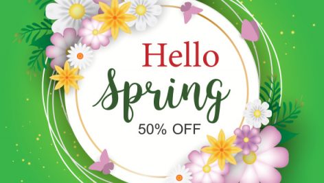 Freepik Spring Sale Background With Beautiful Colorful Flower