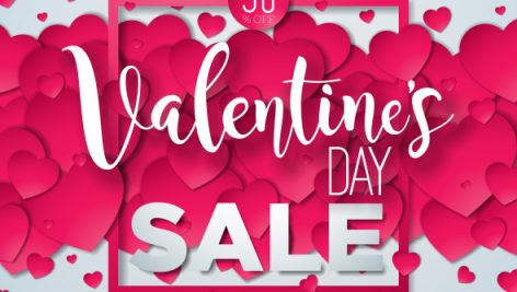 Freepik Valentines Day Sale Background With Red Heart