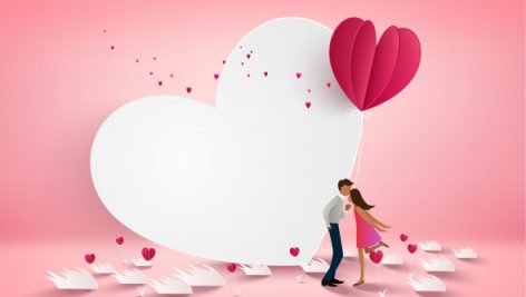 Freepik Vector Illustration Of Couple Kissing On White Heart Background
