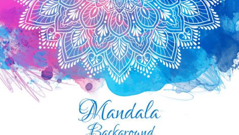Freepik Vibrant Watercolor Background With Hand Drawn Mandala