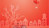 Freepik View Of Red Urban Countryside With Red Bicycle On The Street