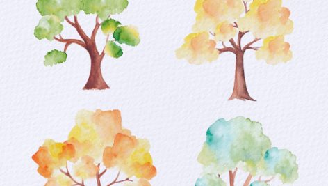 Freepik Watercolor Trees Set 5