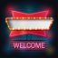 Freepik Welcome Signboard Retro Style With Light Frame 2