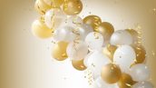 Freepik White And Gold Party Balloons Background