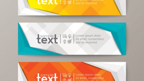 Freepik Banners Template With Abstract Low Poly Background