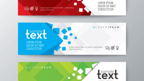 Freepik Banners Template With Abstract Square Pattern Background