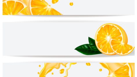 Freepik Cards With Realistic Orange And Splash Of Juice