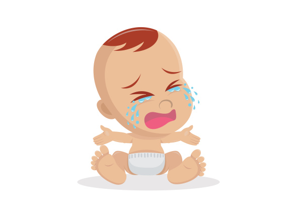 وکتور Freepik Cartoon Character Crying Baby Boy