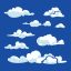 Freepik Cartoon Vector Clouds Against Blue Sky