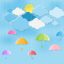 Freepik Colorful Umbrella With Cloud On Blue Sky