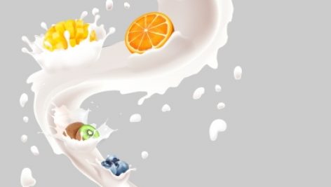 Freepik Illustration Of Milk Splash With Fruits Mix