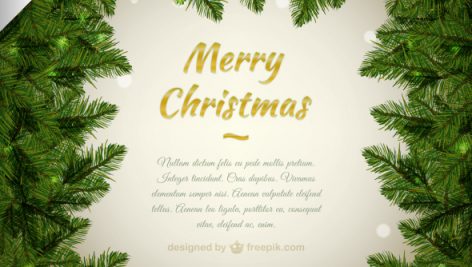 Freepik Merry Christmas Background With Pine Frame