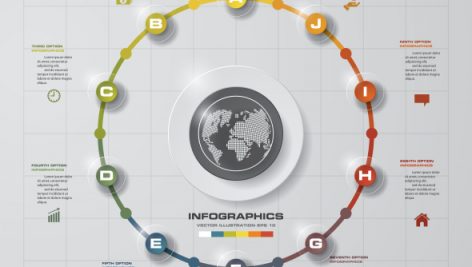 Freepik Modern 10 Options Presentation Business Infographics