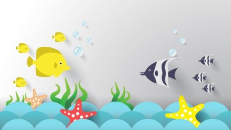 Freepik Paper Art Style Fish And Starfish On The Ocean Waves