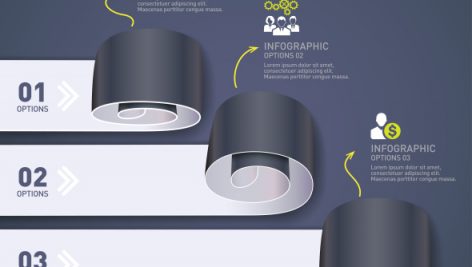 Freepik Paper Rolls Modern Infographic Concept Vector
