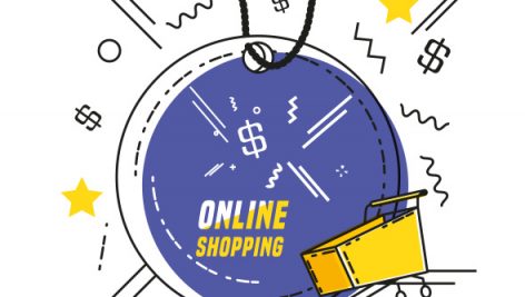 Freepik Shopping Online Commercial Tag Vector Illustration Design