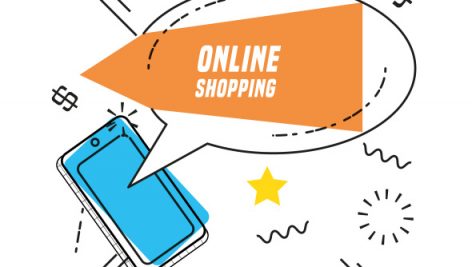 Freepik Shopping Online With Smartphone Vector Illustration Design