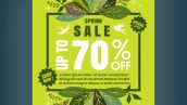 Freepik Spring Sale Poster Template With Leaves And Frame