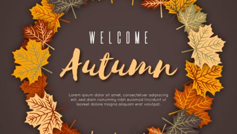 Freepik Welcome Autumn Leaf Wreath Background Card