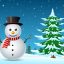 Freepik Winter Landscape With Snowman And Pine Trees