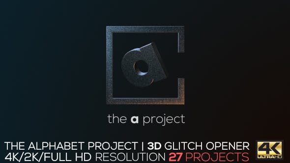 Videohive The Alphabet Project 3D Glitch Opener 18239333