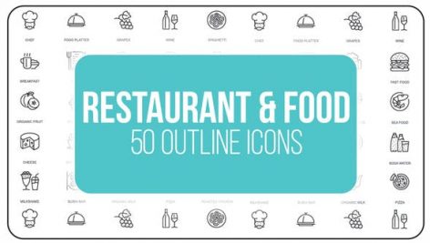 Preview Restaurant And Sport 50 Thin Line Icons 23172184