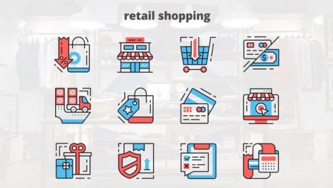 Preview Retail Shoping Thin Line Icons 23455727