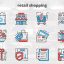 Preview Retail Shoping Thin Line Icons 23455727
