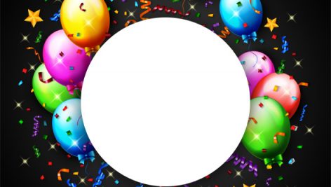 Freepik Birthday Balloon With Confetti Background