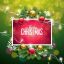 Freepik Christmas Illustration On Green Background With Typography And Holiday Light Garland