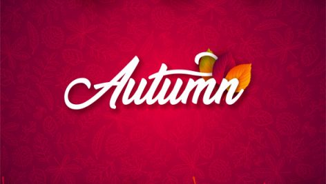 Freepik Falling Leaves And Lettering On Red Background