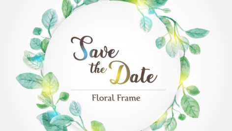 Freepik Floral Wedding Frame Template With Watercolor Leaves